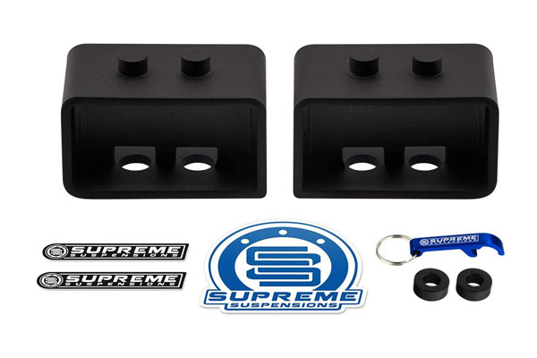 Supreme Suspensions - Rear Leveling Kit - 3" Rear Suspension Lift Kit | Steel 3/4th Dual Pin Blocks 4x2 4x4